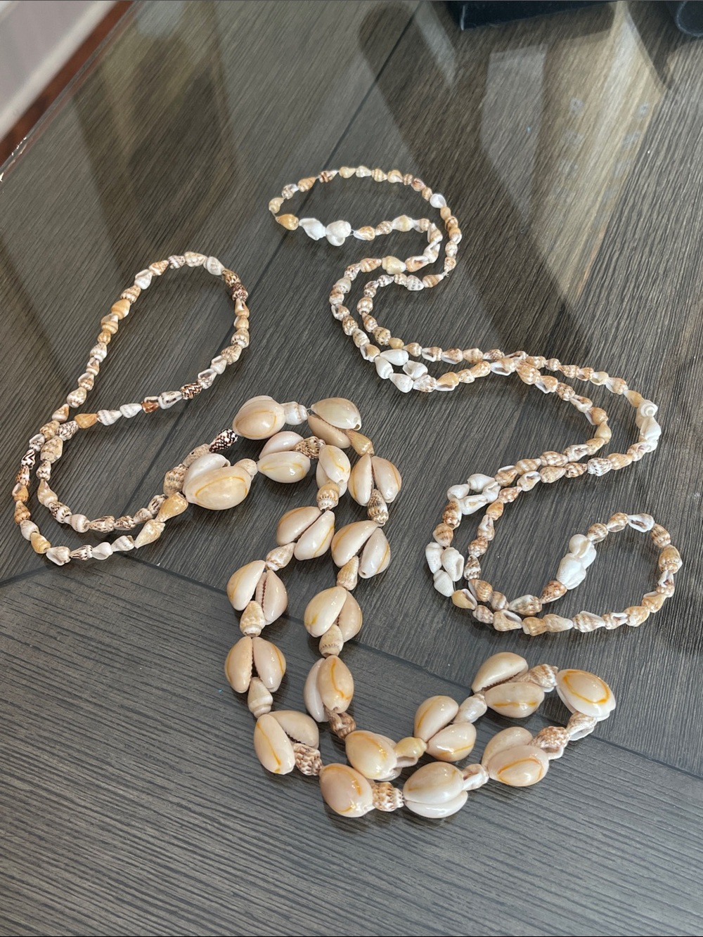 Vintage Hawaiian-style Natural Seashell Lei Necklaces - Cowrie Shells